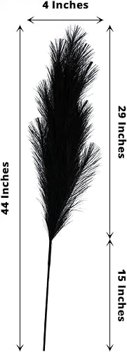 BalsaCircle - 3 tallos negros de 44 pulgadas de seda de hierba de las pampas, pulverizadores de plantas artificiales, centros de mesa de boda, BalsaCircle - 3 tallos negros de 44 pulgadas de seda de hierba de las pampas, pulverizadores de plantas artificiales, centros de mesa de boda,