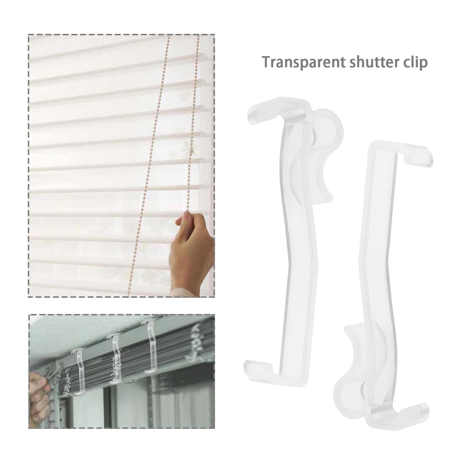 Pack 12 Clips De Cenefa Transparente 2.5" Para Persianas De Madera O Sintéticas - HomeFashion