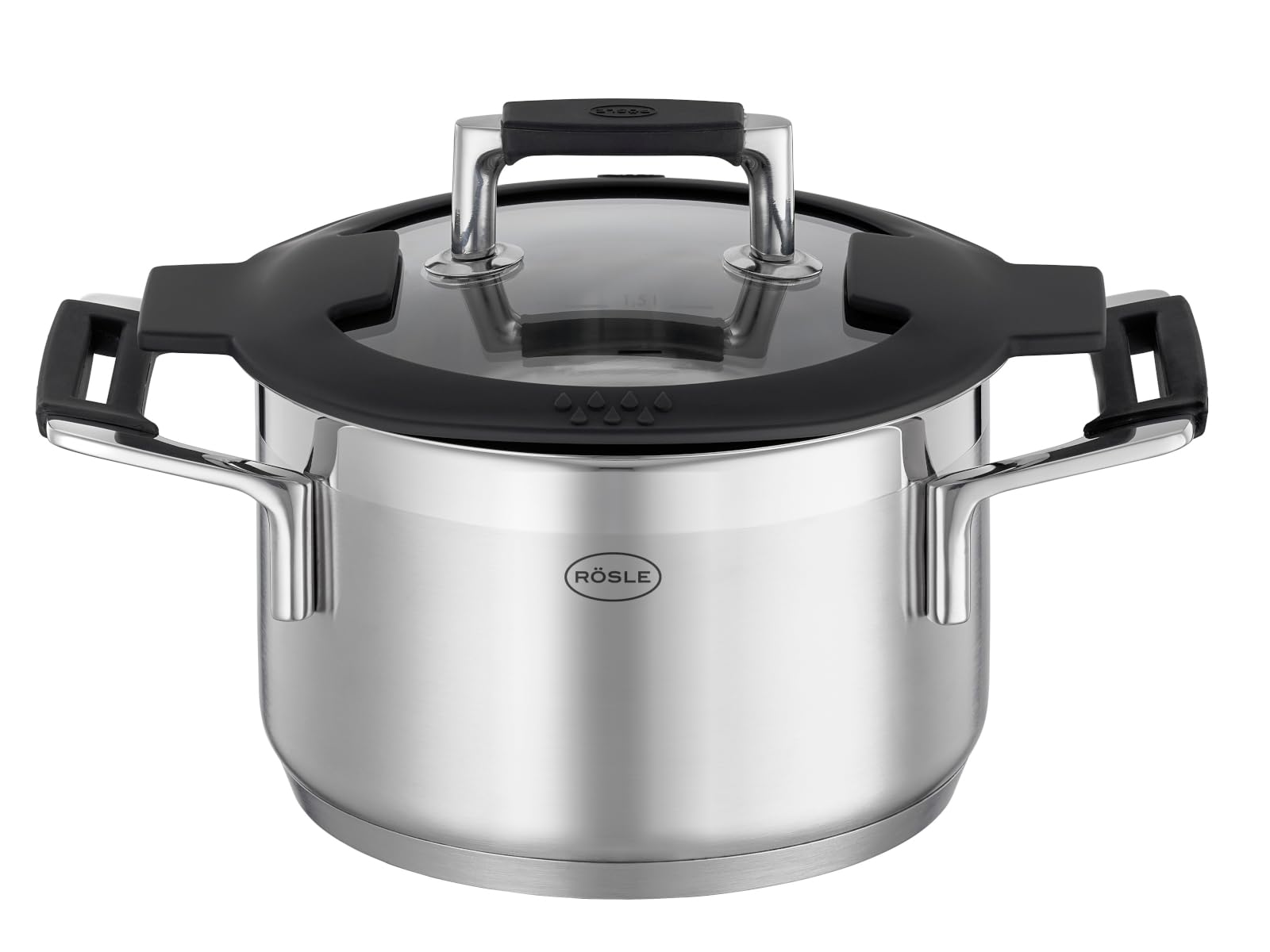 RÖSLE Silence Pro Derin Tencere 91961 - Paslanmaz Çelik 16 cm, Kapasite 1.9 Lt