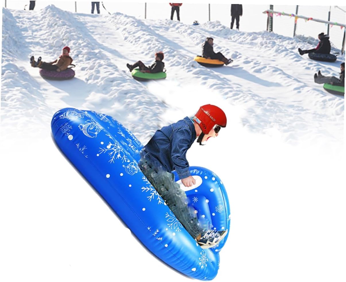 BESPORTBLE Inflatable Snow Raft and PVC Snow Sled for Cold-Resistant with Handles Outdoor Sledding and Winter Fun