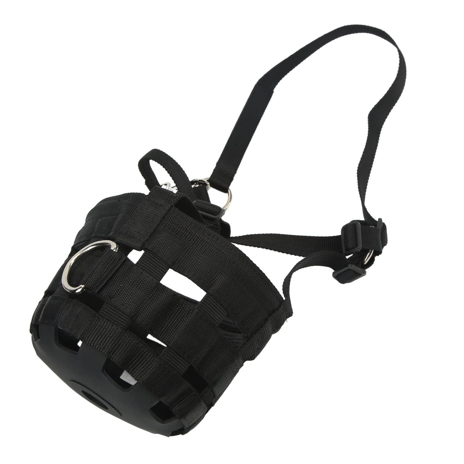 HERCHR Muselières pour Chevaux, 63 cm, protège-Bouche, muserolle, Supports de Bouche avec Grands Trous, Sangle réglable Anti-Morsure pour mangeoires équestres