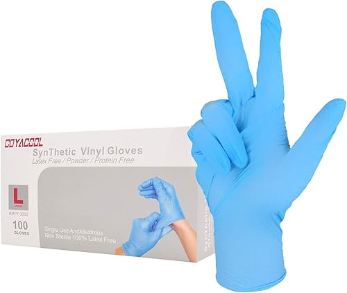 Guantes desechables grandes, guantes de mezcla de nitrilo y vinilo, sin látex, 4 mil, 100 unidades, guantes de grado alimenticio para limpieza,