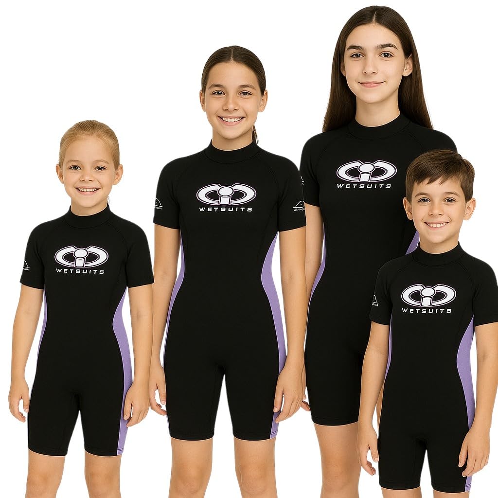 Childs 3mm CIC Shortie Westsuit by TWF - Lilac Age 3 - 4(Size 1) โ image 1