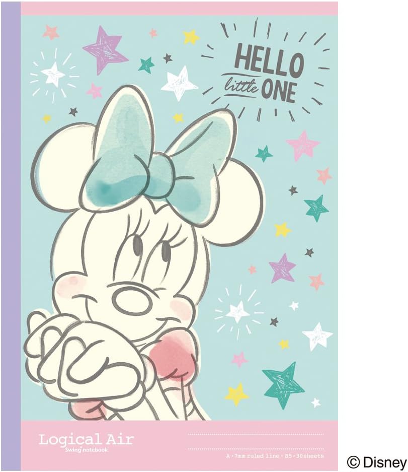 Nakabayashi 67949 Logical Air Notebooks, Lightweight Notebook, B5, A-Ruled, 5 Pack, Mickey & Friends Girly Series