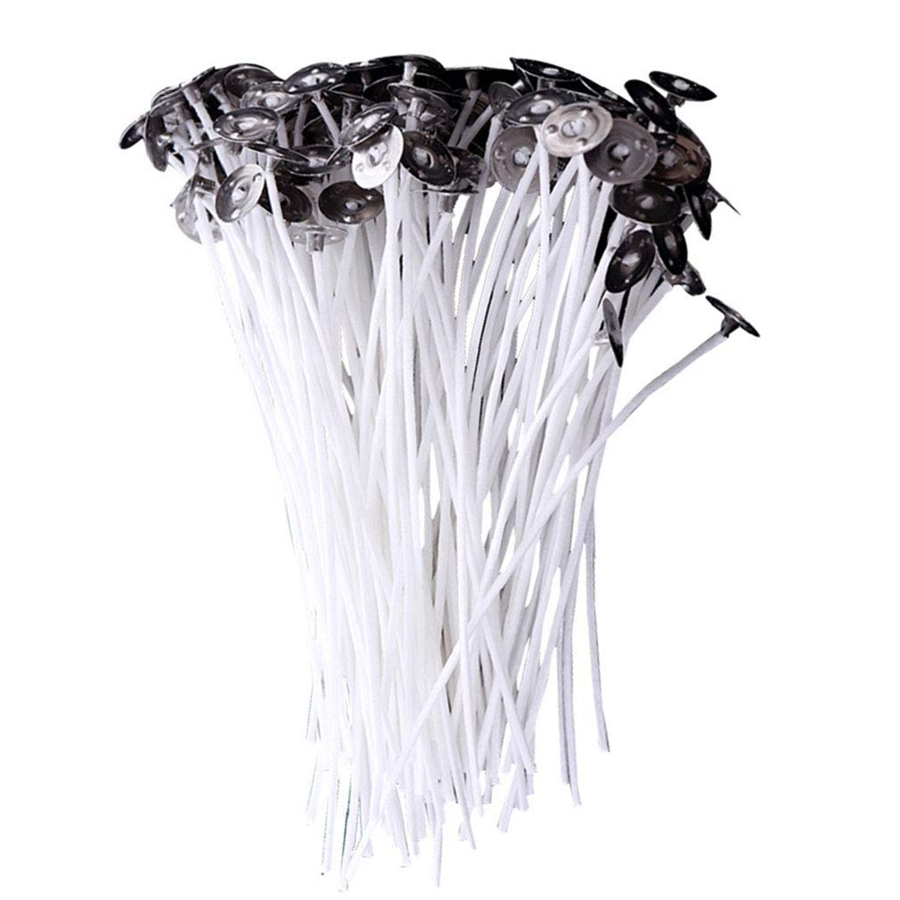 Junhouse 100pcs Pre-Waxed Candle Wicks for DIY Candle Making Teacup 12cm Long