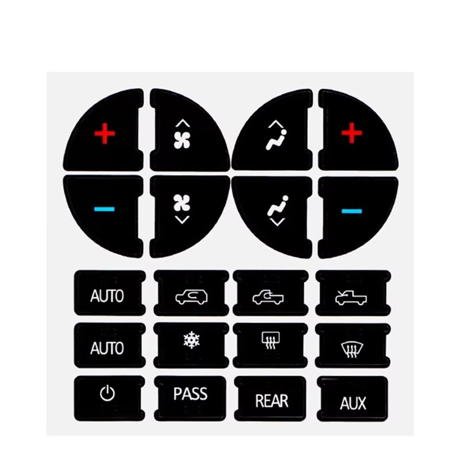 Button Trim Compatible with GMC for Acadia SLE SLT for Denali for Sierra for Yukon XL 2007-1012 Car A/C Climate Air Condition Heater Control Button Repair Sticker(Type A)