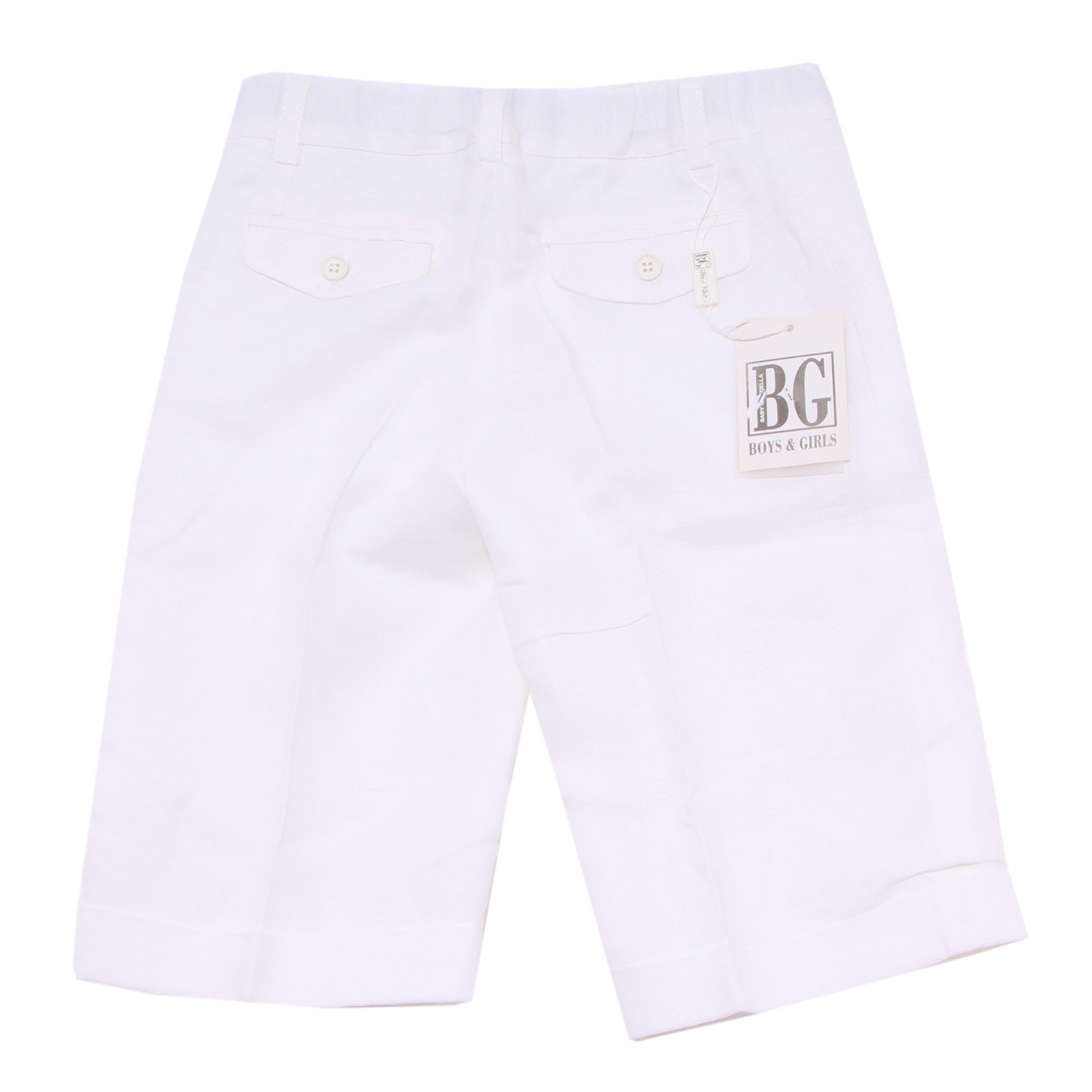 BABY GRAZIELLA 0434T Bermuda Bimbo BG Boys & Girls Bianco Lino Short Kid [6 Years]