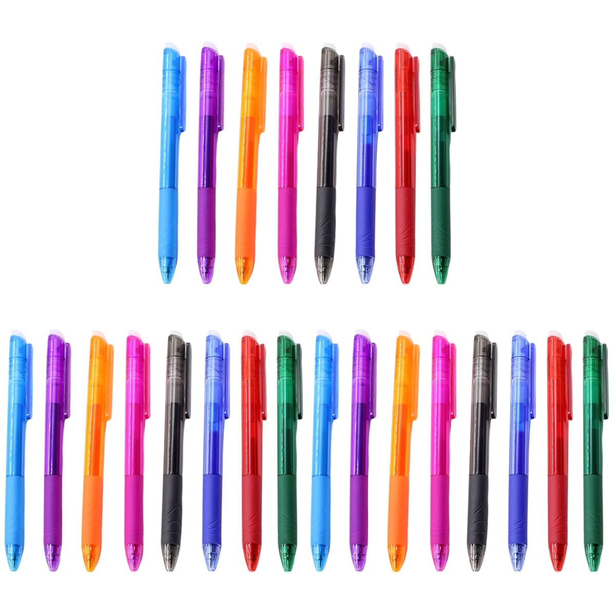 Housoutil 24 Pièces Stylos Gel Effaçables Couleurs pour Étudiants Stylos à Encre Colorée Lisse Portable pour Dessin et Prise de Notes