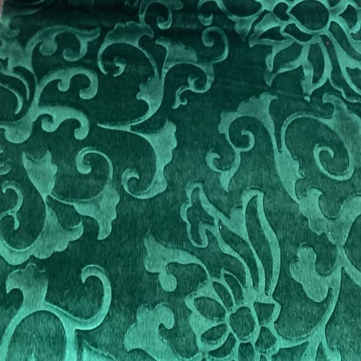 Vails Black Brocade Velvet Fabric Cut by the Yard, Ideal Embossed Material for Upholstery Coaches and Chairs, Drapery, Pillows, Slipcovers, Tablecloths, Sewing, DIY, Etc