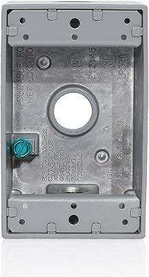Leviton 1GM53-GY 1-Gang Weatherproof Box with Three 1/2 inch Diameter Outlets