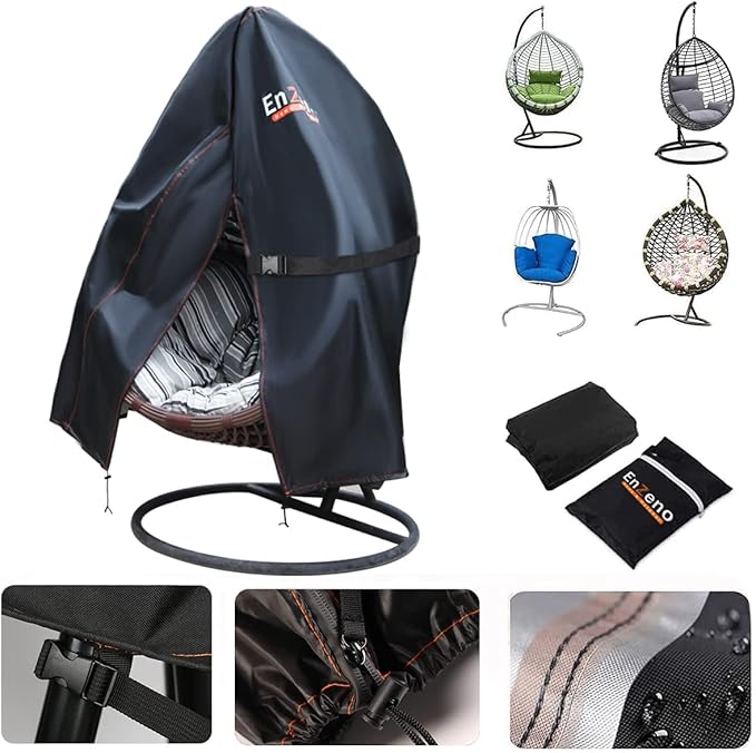 Enzeno Patio Hanging Egg Chair Cover, Outdoor Single seat Cocoon Swing