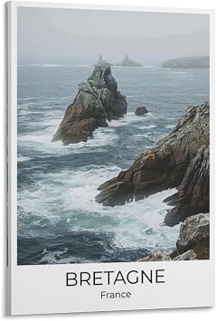 151WALL Brittany 2 Travel Poster Canvas Wall Art Print Home Room Decor Poster Picture 16x24inch40x60cm