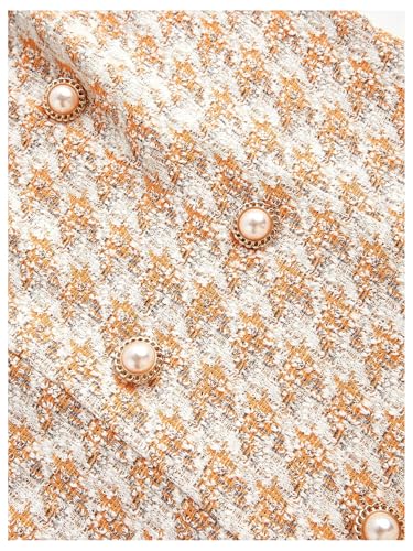 Image of Floerns Women's Plaid Tweed Dress Sleeveless Square Neck Elegant Work Mini Dress