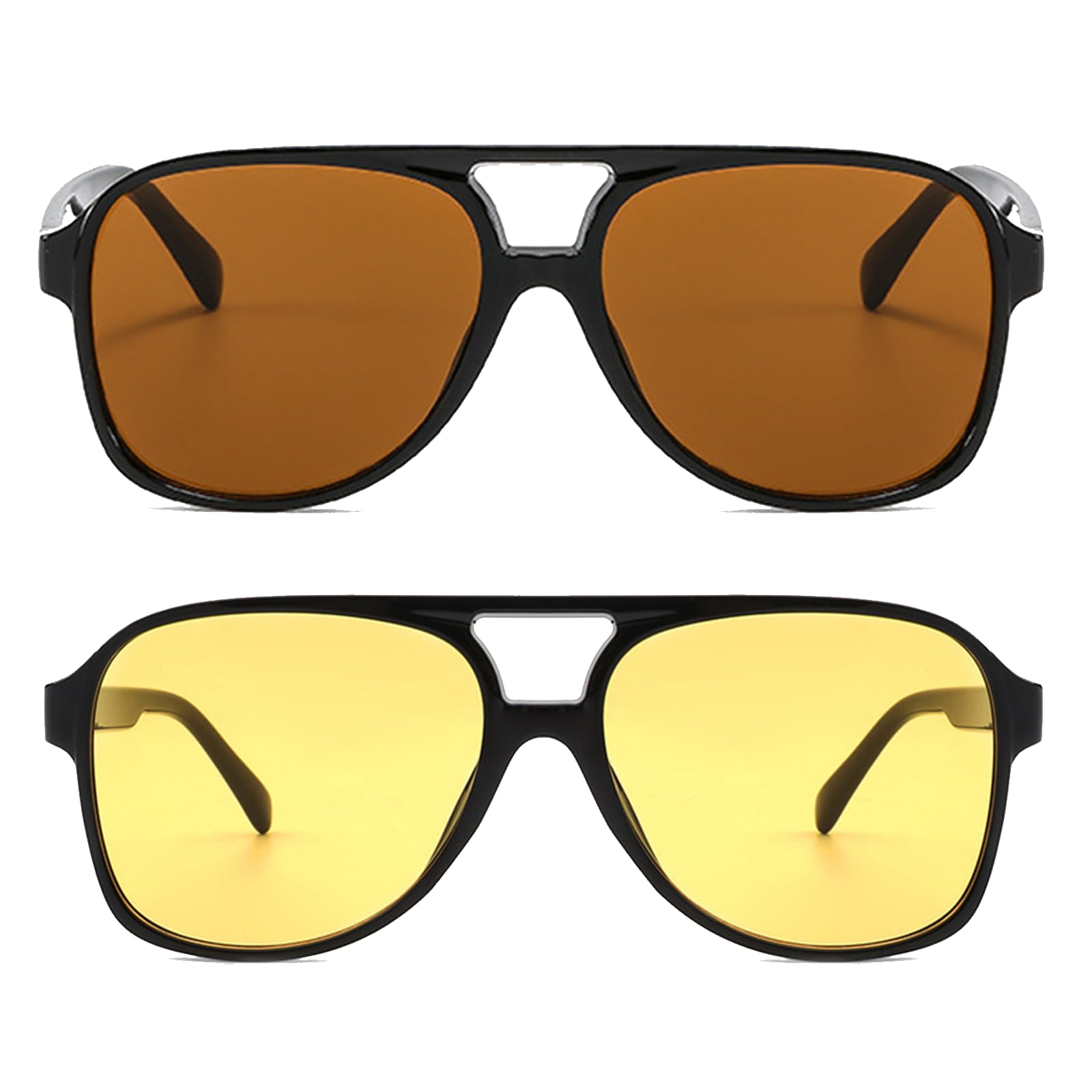 VIA LEECA Vintage Polarized Aviator Sunglasses Women Men Retro Oversized 70s Sun Glasses