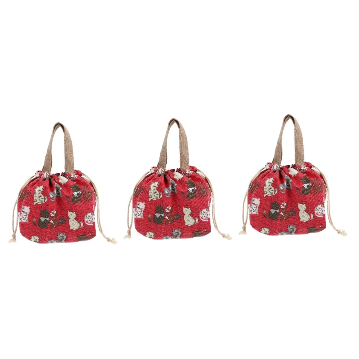 ABOOFAN Caja De 3 Piezas bolsa de almuerzo fotos de película instantánea bolso de lona bento bolsa del almuerzo bolsos bolso de almuerzo doble capa Caja de almuerzo bolsa con cordón lienzo