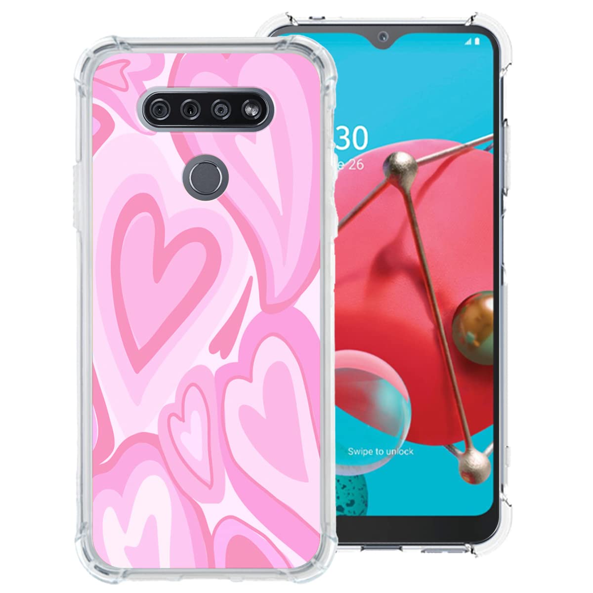 Amazon.com: zaztify Case for LG K51 Pink Cute Heart Love Pattern