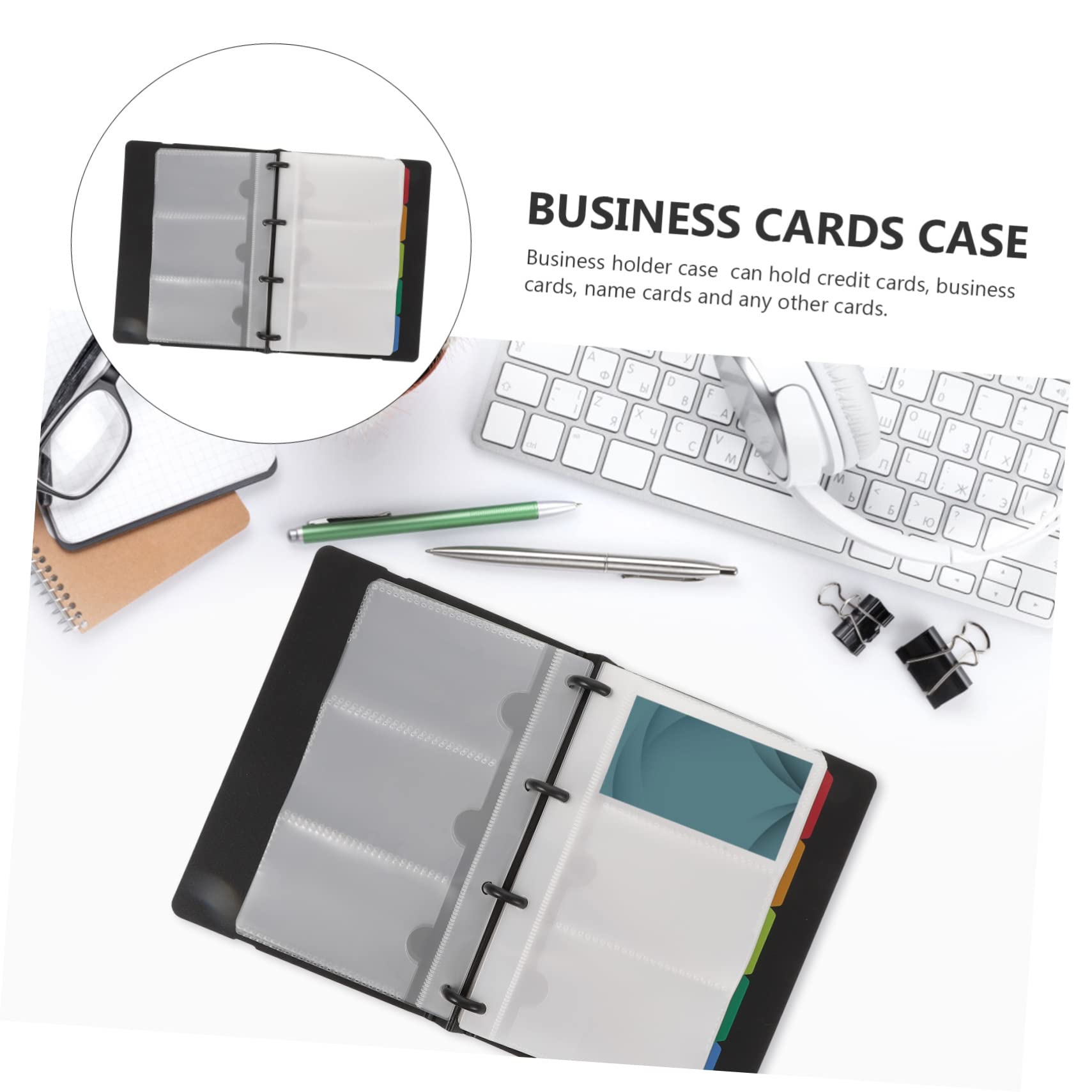 Uonlytech 180 Buste Porta Cartellini, Copertina in PP, Organizer Portatile per Nomi e Carte, Facile da Usare, Design Professionale