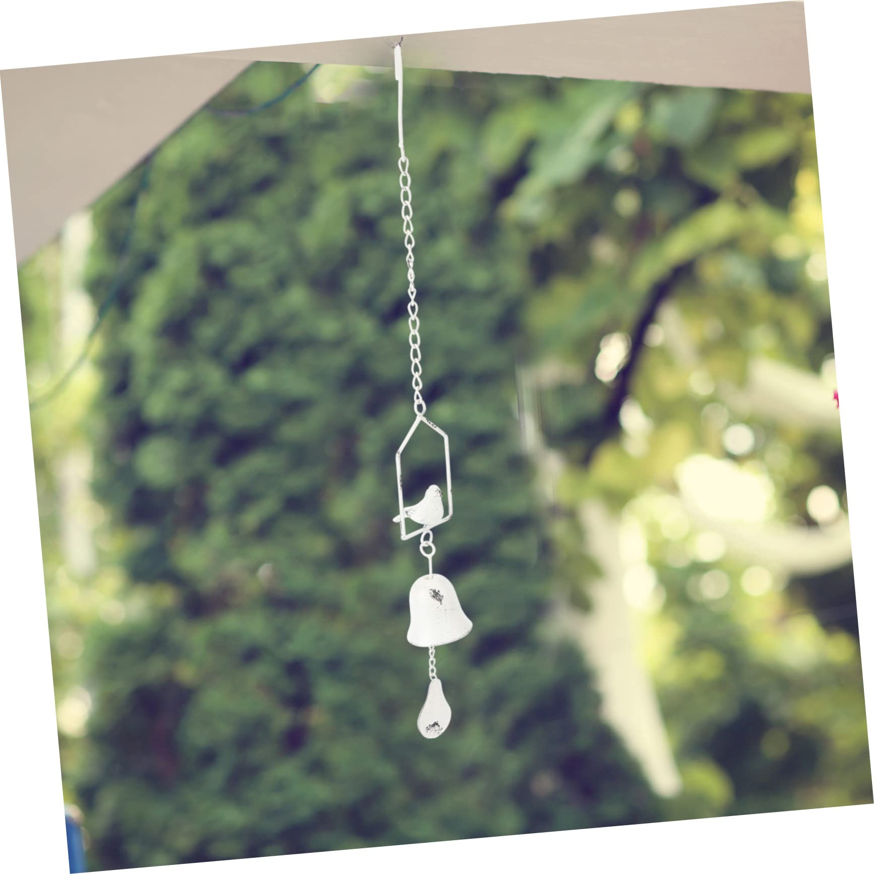 Campanello Vento in Ferro Uccellino Decorativo Bianco