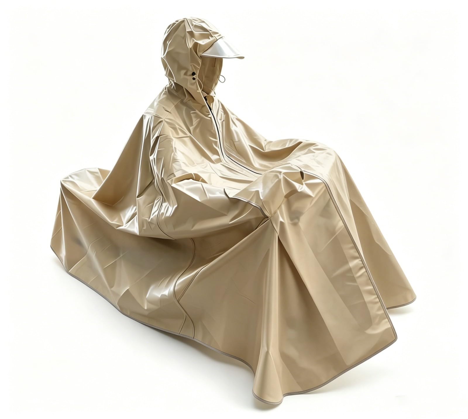 Poncho Allongé pour Moto, ImperméAble de Moto, Protection Pluie Compacte pour VéLo ÉLectrique Femme(Coffee,5XL)