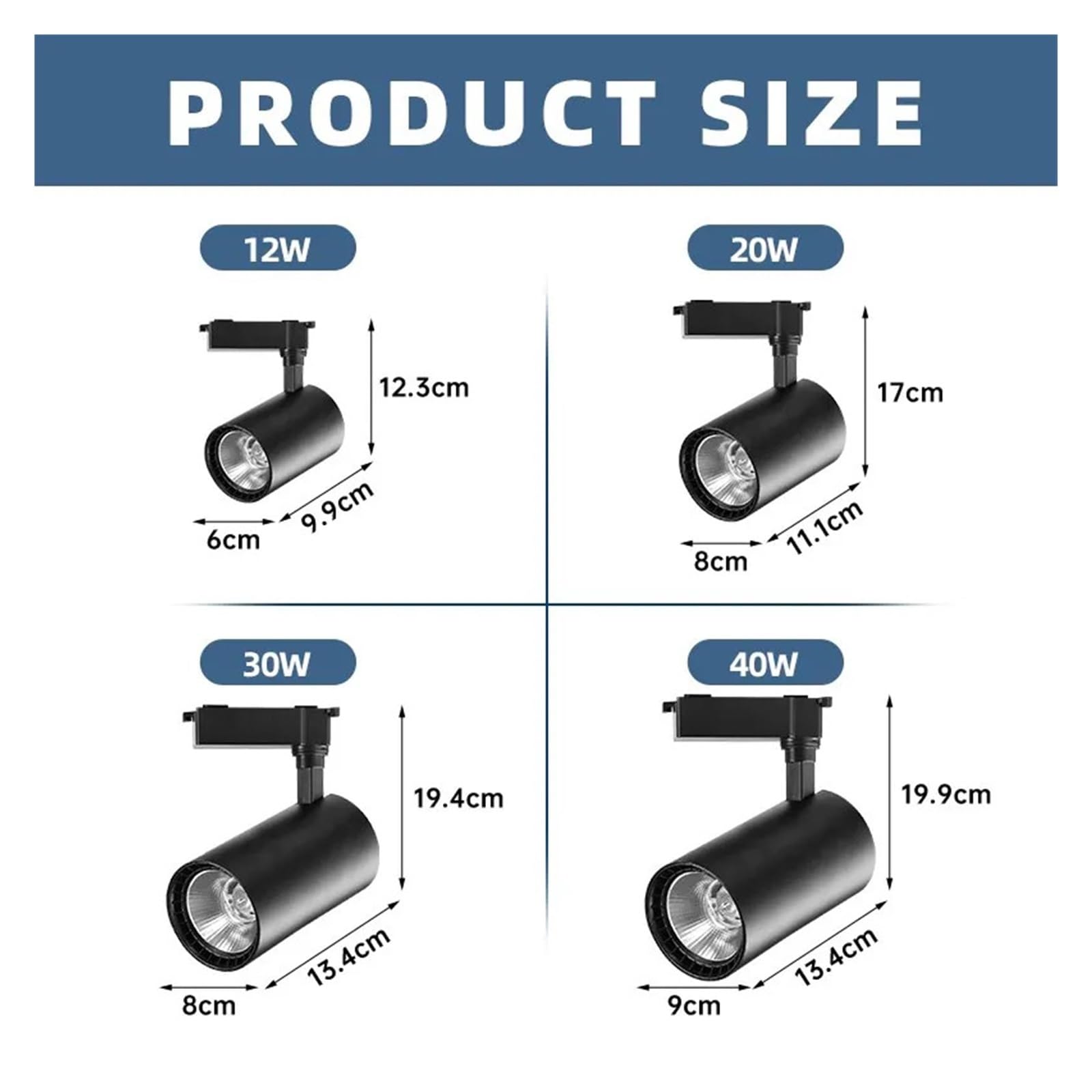Pełny Zestaw Oświetlenie Szynowe Led COB 12W 20W 30W 40W Reflektor Sufitowy Szyna Kuchni Sklep Salon Elastyczny Montaż(Cold White,LAMP 4PCS WHITE_20W)