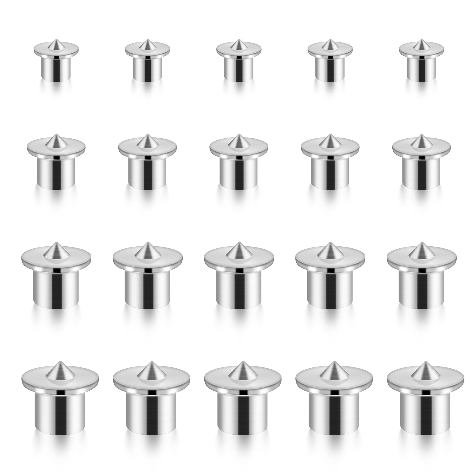 Dowel Pins Center Point Set, Dowel and Tenon Center Transfer Plugs Doweling Centering Pins Transfer Plugs Drill Hole Tool for Center Point Woodworking Accessories (20Pcs 1/4 5/16 3/8 1/2 Inch)