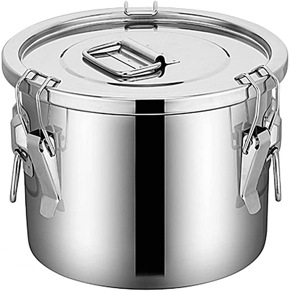 Recipiente Hermético De Acero Inoxidable Para Cereales, Recipiente Para Almacenamiento De Granos De Cocina,Balde De Arroz Para El Hogar,Tanque De Almacenamiento De Harina,Tanque De Granos Varios-6L