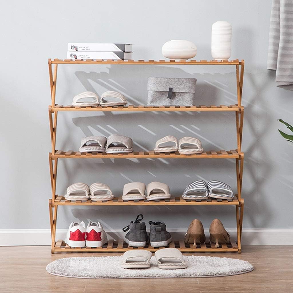 Home Decoration Multifunction Shoe Shelf Space Simple Solid Wood Multi-Layer Shoe Cabinet Multi-Function Dust-Proof Dormitory Home Free Installation Foldable,70X28X78Cm