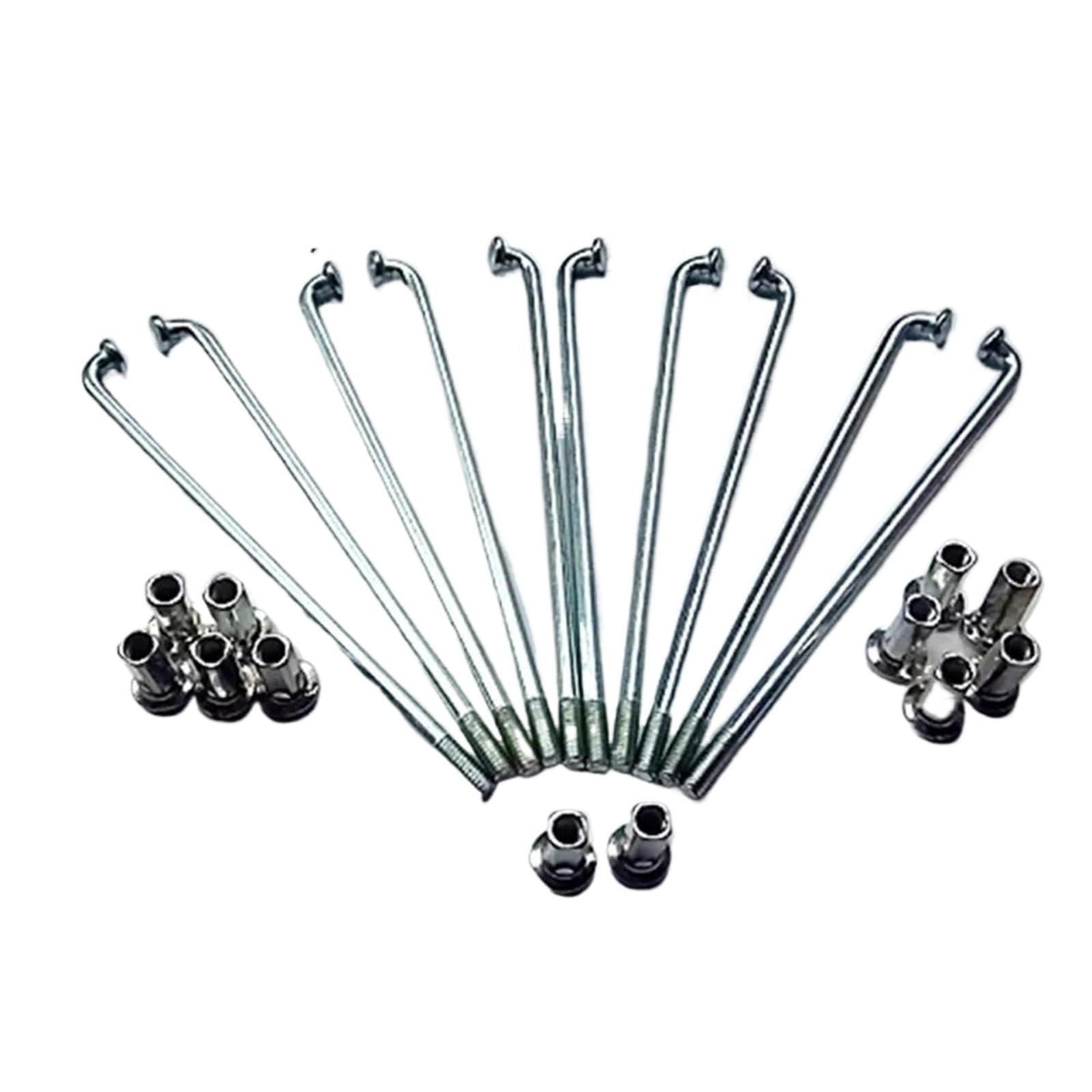 Szprychy rowerowe 100 szt., 12 g, 2,5 mm, 60-180 mm, do naprawy kół motocyklowych i e-rowerów z zaczepami (135 mm)