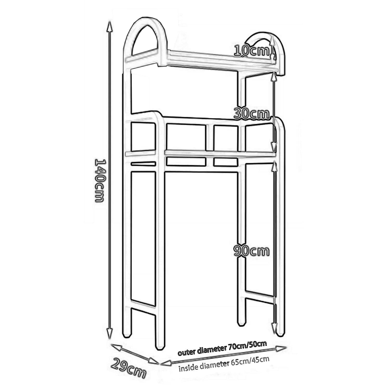 Toilettenregal üBer Dem Badezimmer Gehobene Waschraumablage vom Boden Bis Zur Decke Badezimmer Nicht Perforiertes Toilettenregal (Color : White)