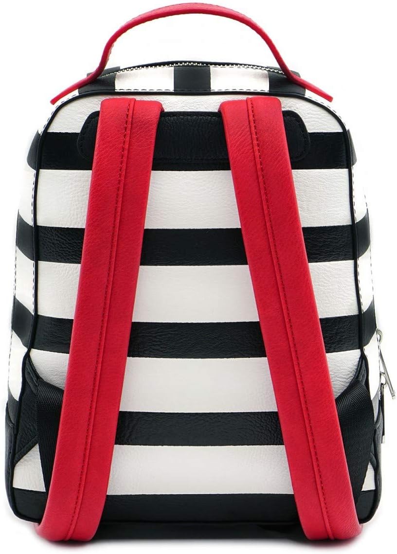 Loungefly x Disney 101 Dalmatians Striped Faux Leather Mini Backpack (One Size, Black, White, Red) - Image 2