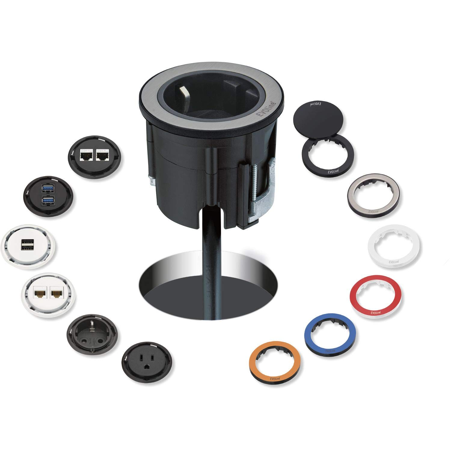 EVOline 159280002600 One Presa Bianca DM 59 mm