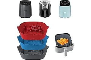 3-Pack Non-Stick Reusable Small Air Fryer Liners Silicone Pot Basket Bowl Tray...