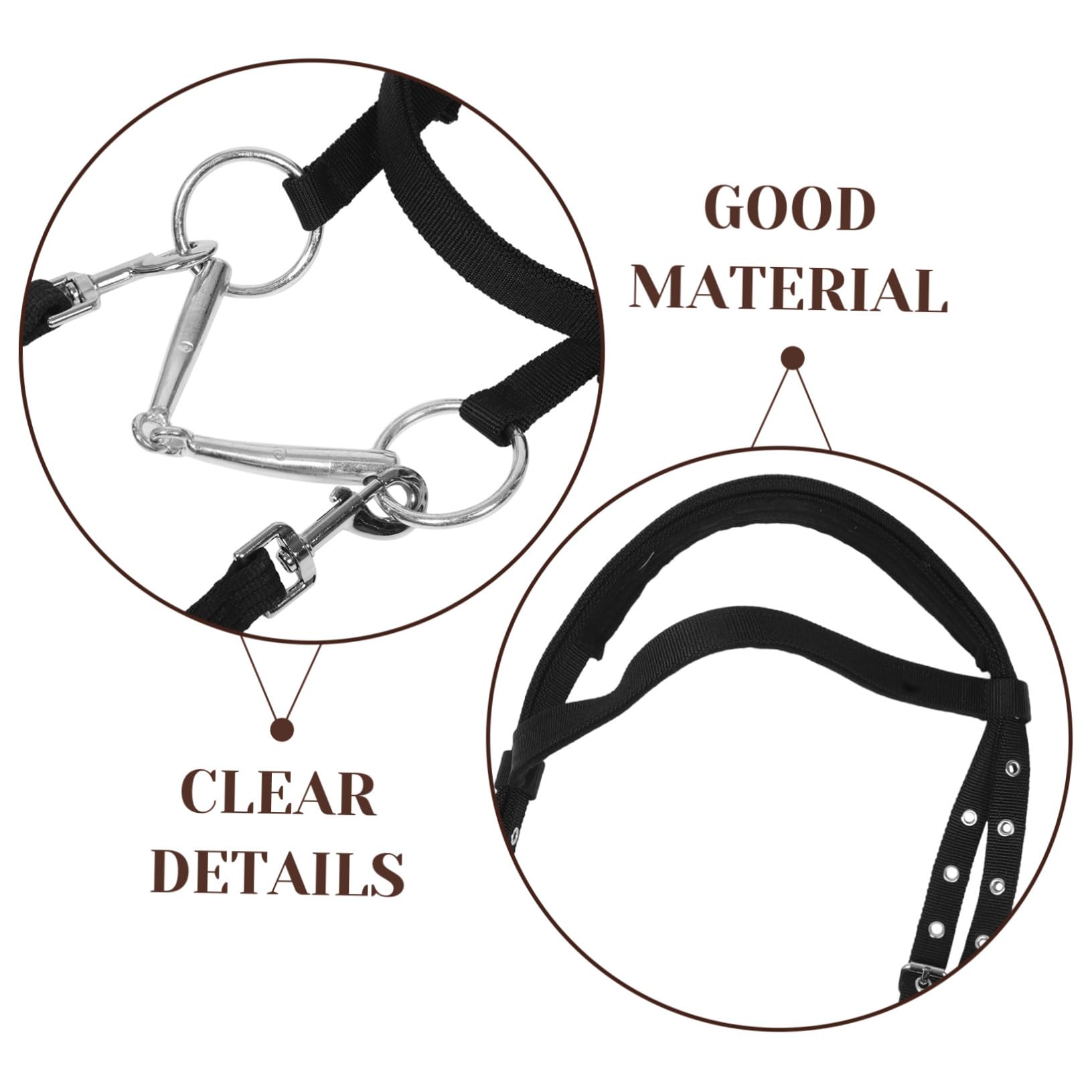 Didiseaon Redini Equestri Cavezza di Corda Cavezza da Cavallo Forniture per Stalle per Cavezza in Corda per Bovini Cavallo alla Capezza Cavezze di Corda Black Nylon