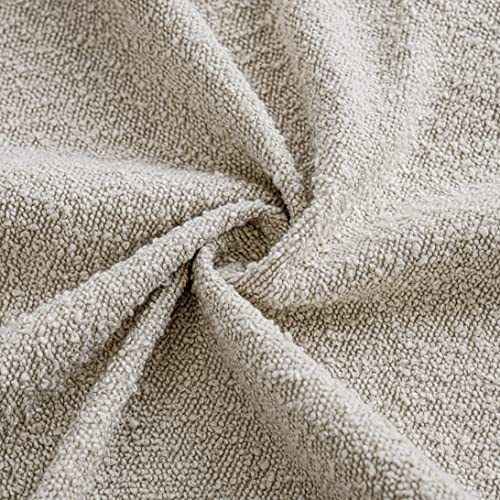 Image of Foindtower Pack of 2 Textured Boucle Throw Pillow Covers Accent Solid Lumbar Pillow Cases Cozy Soft Decorative Couch Cushion Case for Chair Sofa Bedroom Living Room Home Decor, 12 x 20 Inch,Beige