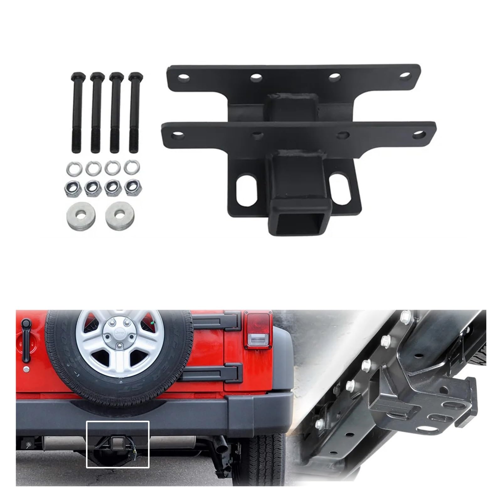 Gancio Traino Auto, Gancio Di Traino Ricevitore Del Rimorchio Paraurti Posteriore Da 2 Pollici Kit Gancio Di Traino In Metallo For Rimorchio Combinato Con Coperchio Del Gancio Di Traino