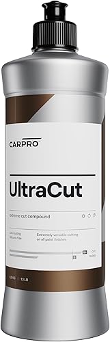 CARPRO UltraCut - 16.9 fl oz - Compuesto de corte extremo, bajo polvo, mínima nebulización, para pulido rotatorio o DA con largo tiempo de trabajo