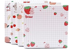 4 Pack Cute Sticky Notes Kawaii Sticky Notes Memo Pad 3.1x3.1 Inches...
