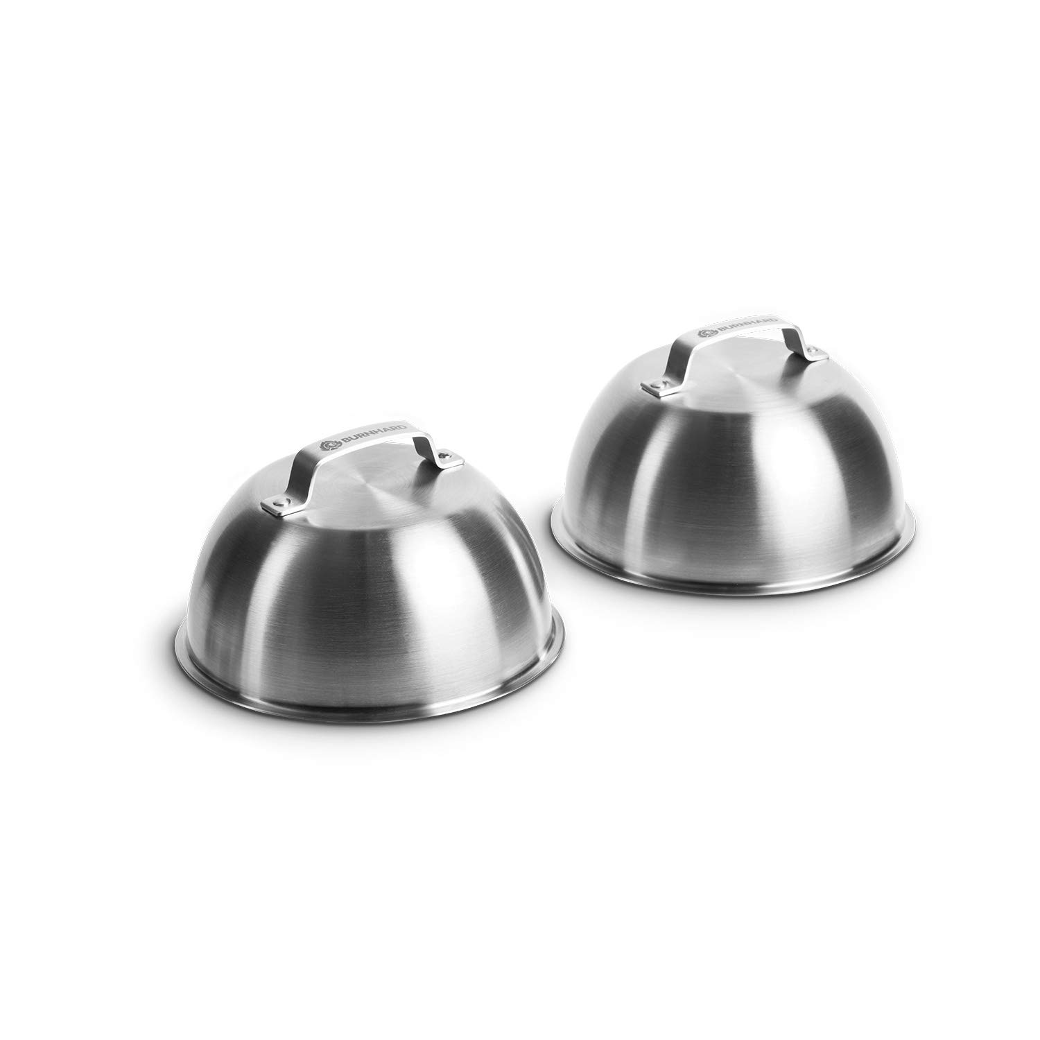 BURNHARD Edelstahl Burgerglocken 2-er Set, 16 x 9 cm, Schmelzglocke für Cheeseburger