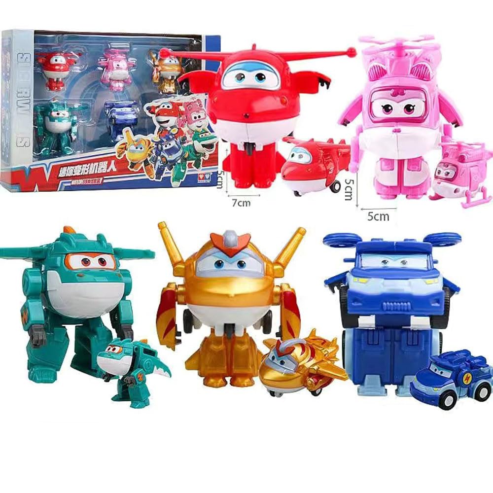 Amazon.co.jp: MZATIVATT 5PCS 変形ロボットSuper Wings変形玩具