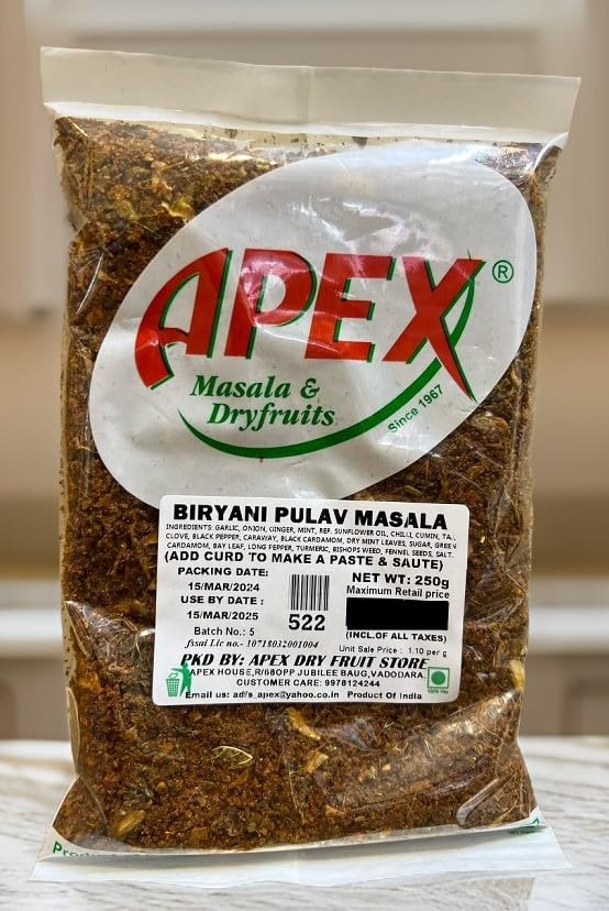 APEX A FAMOUS FOR PURITY Apex Biryani Pulav Masala(250Gm) - Image 2 thumbnail