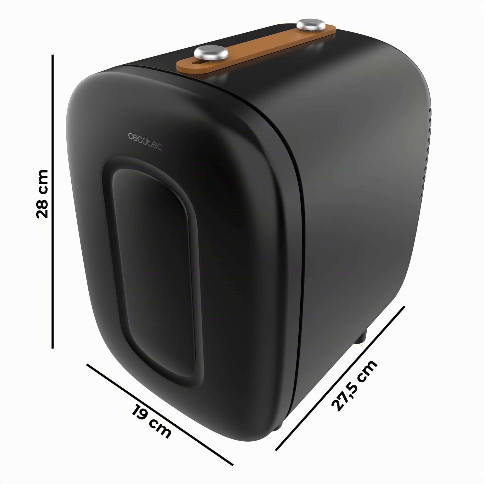 Cecotec Mini Frigorífico Bolero MiniCooling 4L Capri Black. Funciona a 12V y 220V, Ideal para Coche y Caravanas, Función de Enfriamiento y Calentamiento, Rango de 7 a 50 Grados, Fácil Transporte
