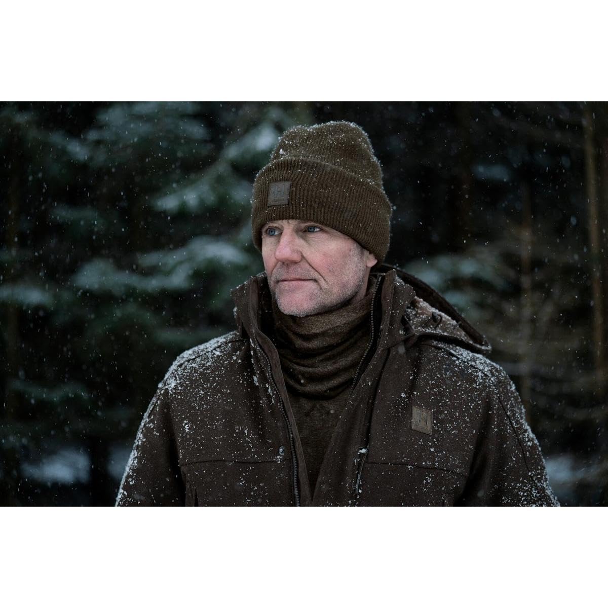Härkila Kodiak CleverWool Neck Gaiter Herren Dark Hunting Green – Stretchfähiger temperaturregulierender Jagd Neckwarmer aus Wollmix, atmungsaktiv & feuchtigkeitsableitend