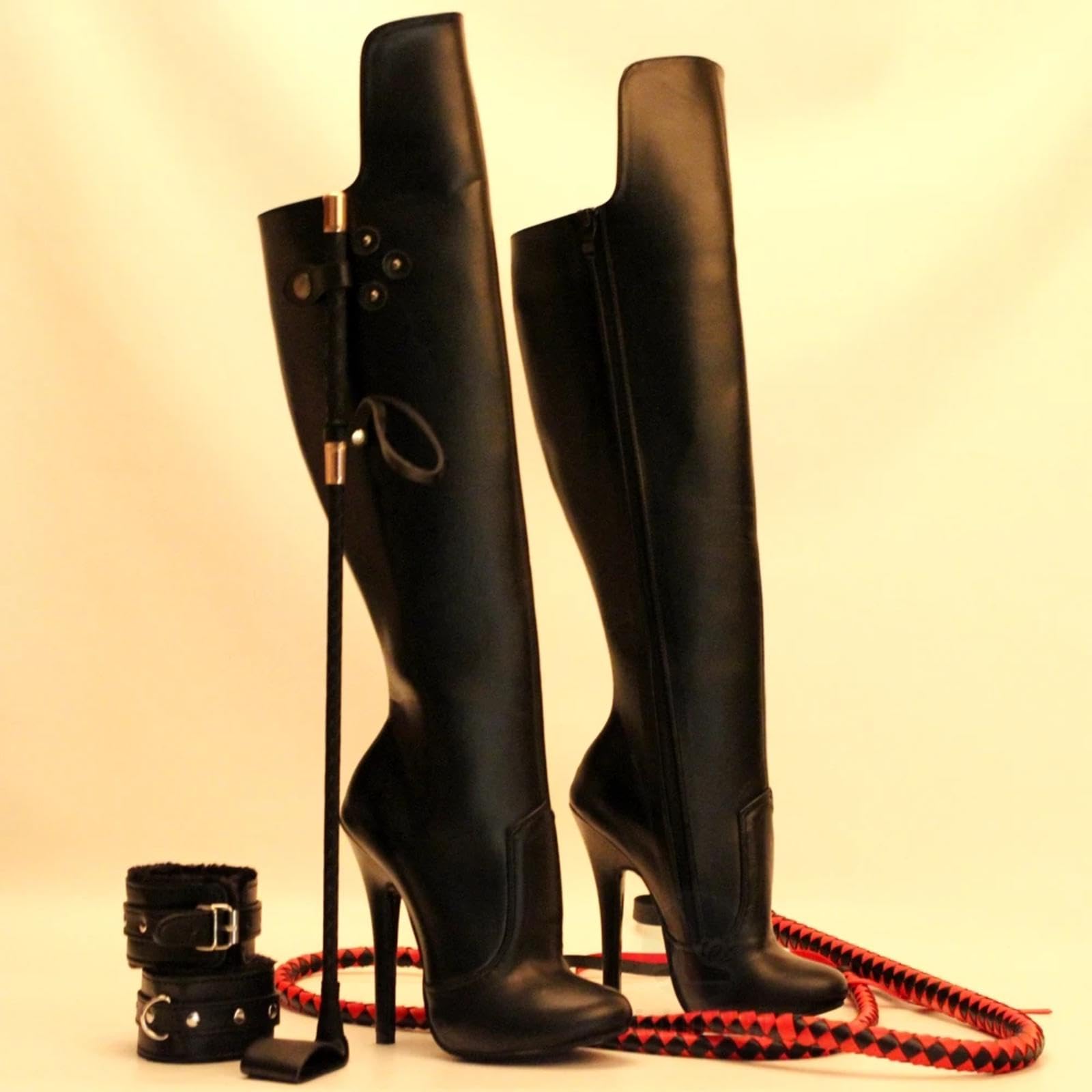 high Heels Hohe Absätze 14cm Kniehohe Stiefel mit dünnem Absatz,Black-42