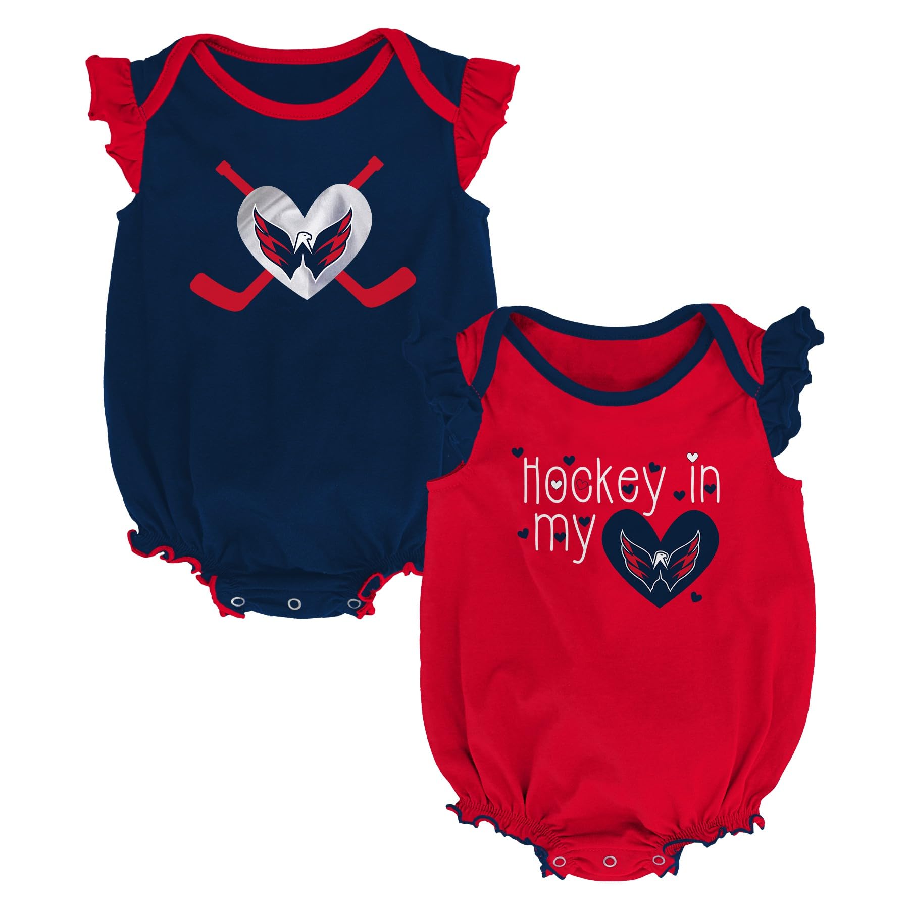 OuterstuffNHL Unisex Newborn Baby 2 Piece Creeper Set, 0 to 9 Months