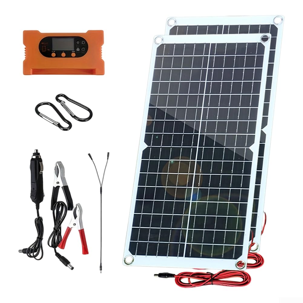 Ensemble de panneaux solaires monocristallins portables de 40 W avec contrôleur de charge rapide et port de type C pour le camping et la randonnée pour alimentation extérieure résistant aux