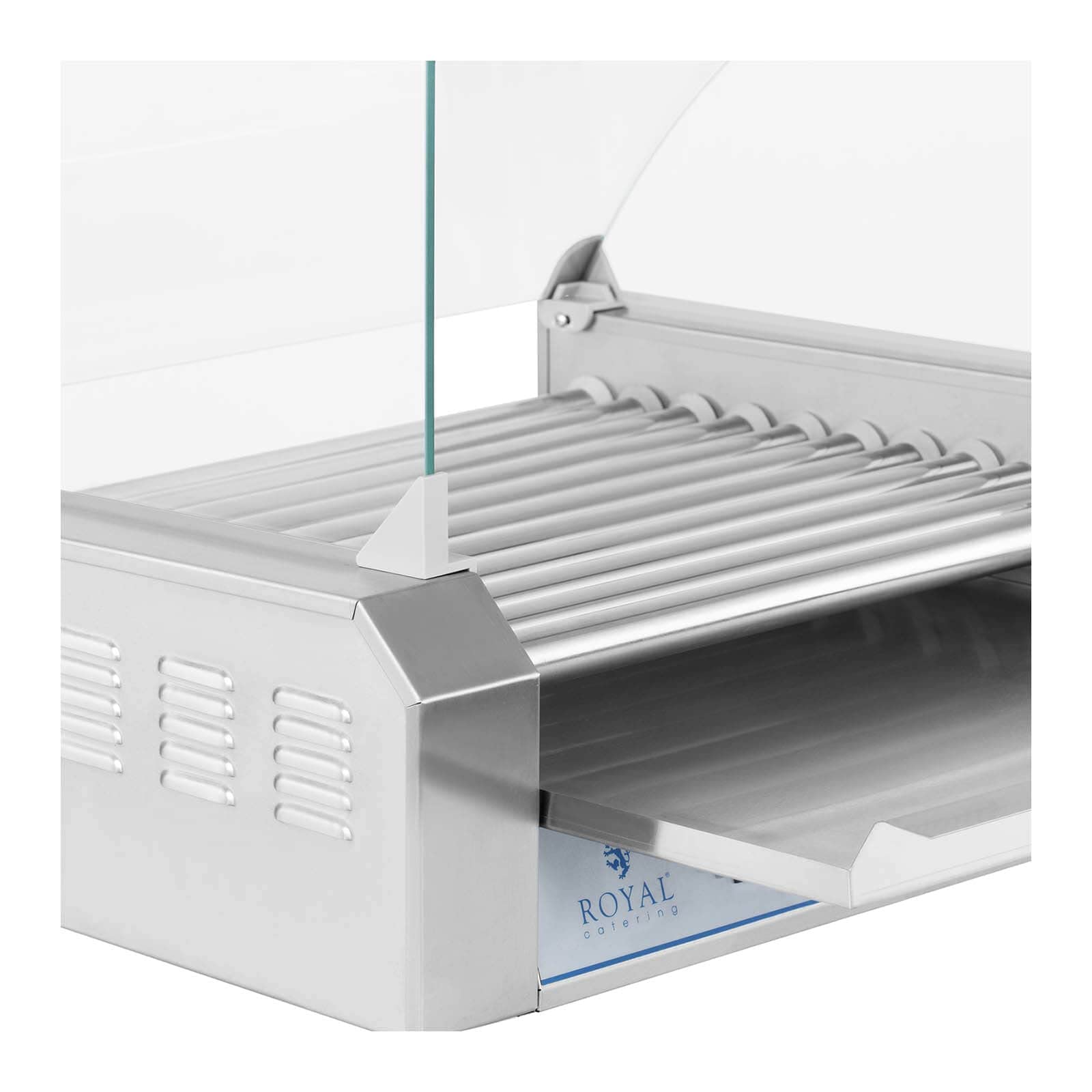 Royal Catering RCHG-11E Asador de perritos calientes 11 Rodillos 1850W 230 V Acero inox