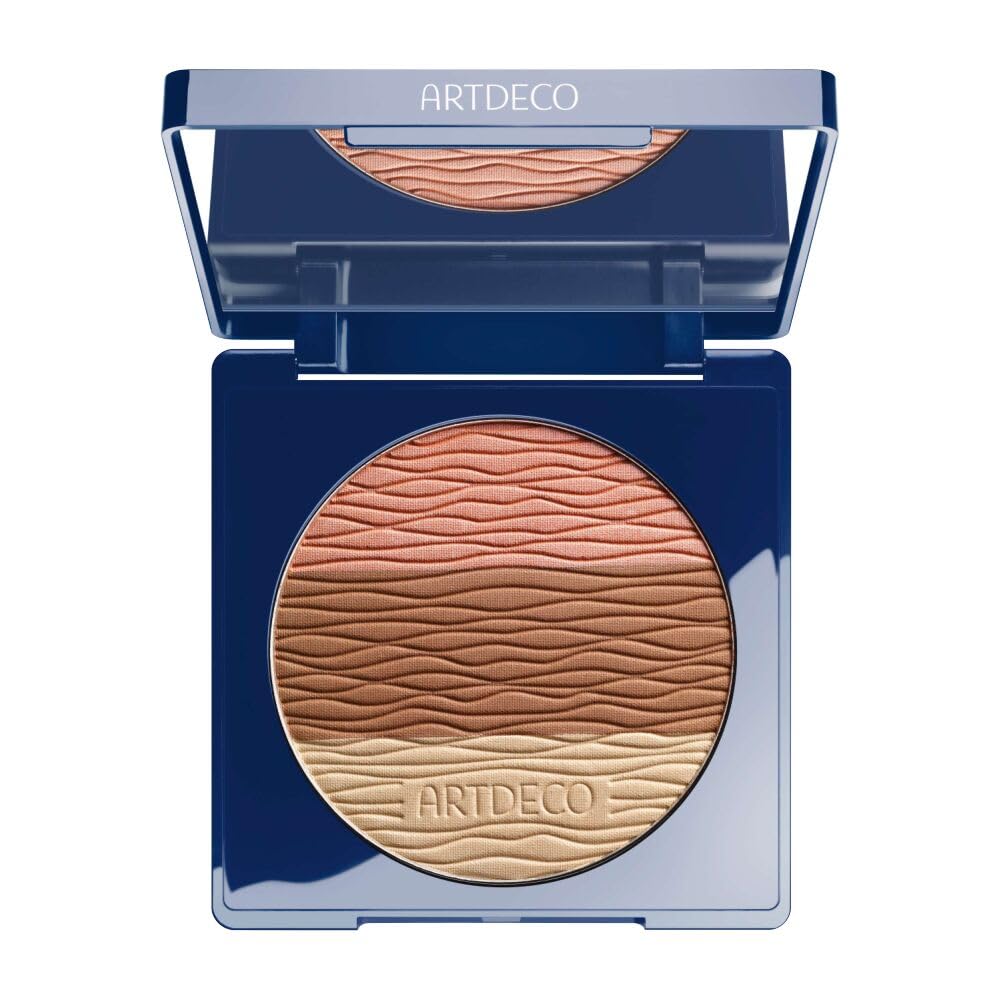 ARTDECO All Seasons Bronzing Powder – Dreifarbiger Bronzer für natürlich gebräunten Teint - Limited Ocean Wave Design mit langanhaltendem Finish - 13,5 g