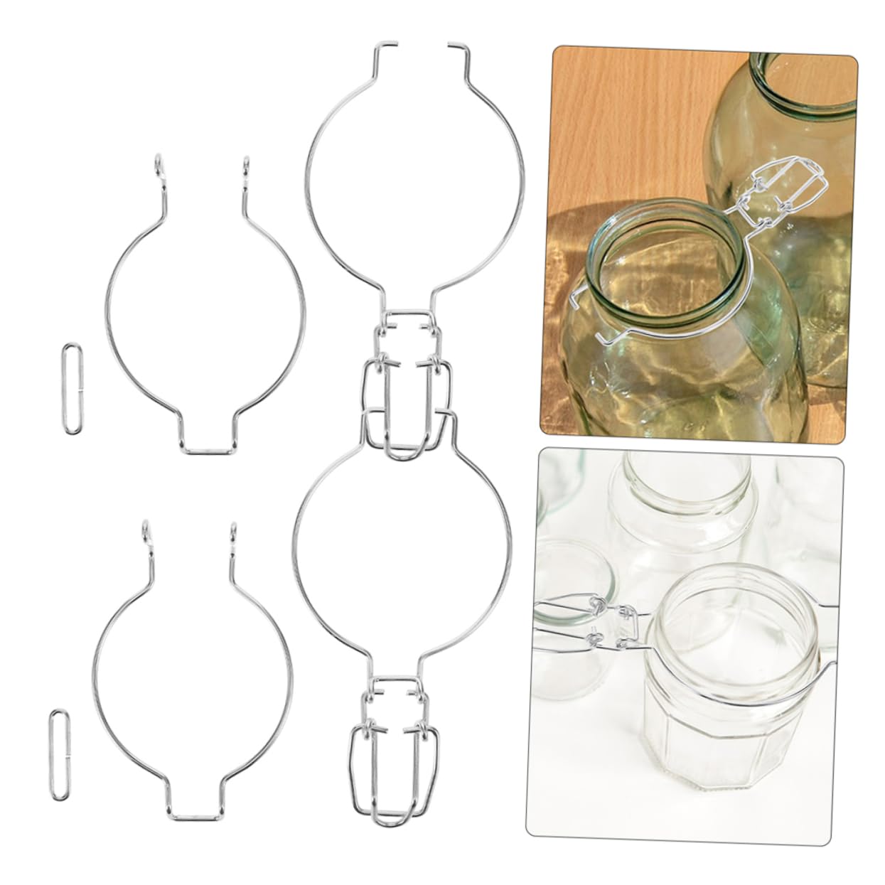 Gatuida Hebillas Cierre Hermético 12 Piezas de Acero Inoxidable Diseño Único de Resorte y Fácil de Usar para Tarros de Vidrio para Tapas de Frascos