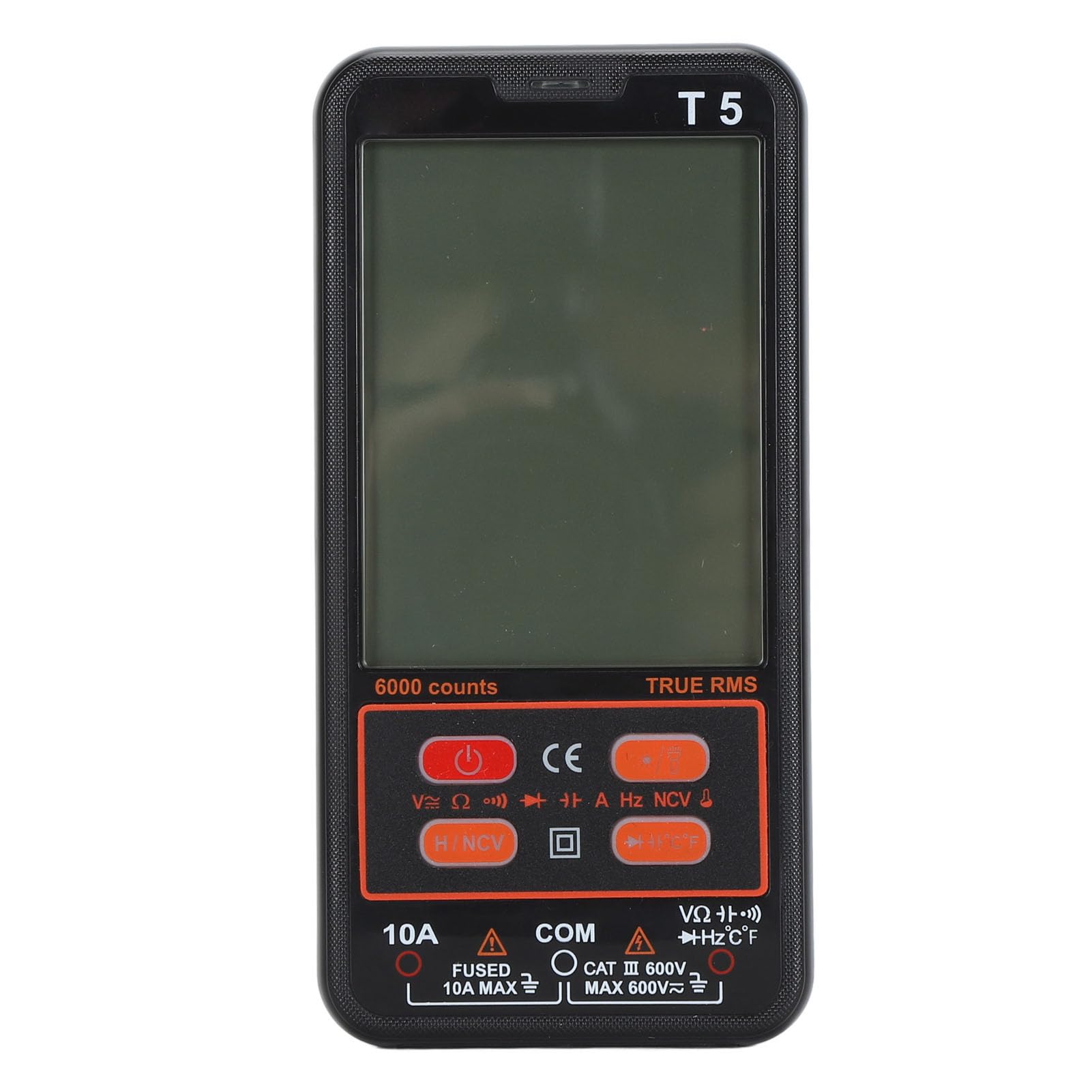Tester Multimetro Digitale, Voltmetro da 6000 Conteggi, con Display LCD a Colori, Misura Corrente, Tensione, Resistenza, Frequenza, continuità, Diodo, Temperatura