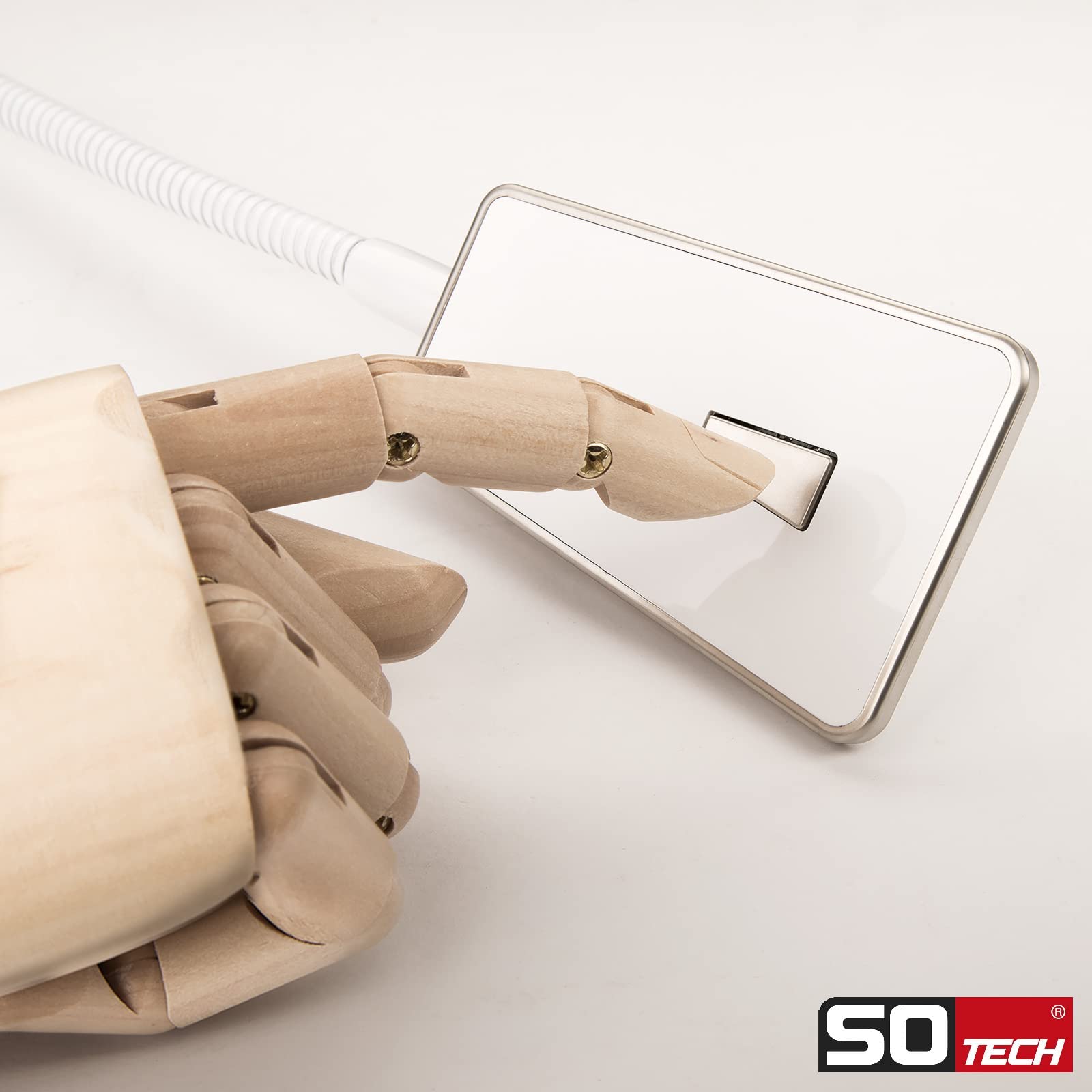 2 x SO-TECH® LED Bettleuchte Luminoso Weiß inkl. 1 x Netzteil Flexleuchte Leseleuchte Schwanenhalsleuchte